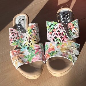 SPRING STEP leather wedge sandals
